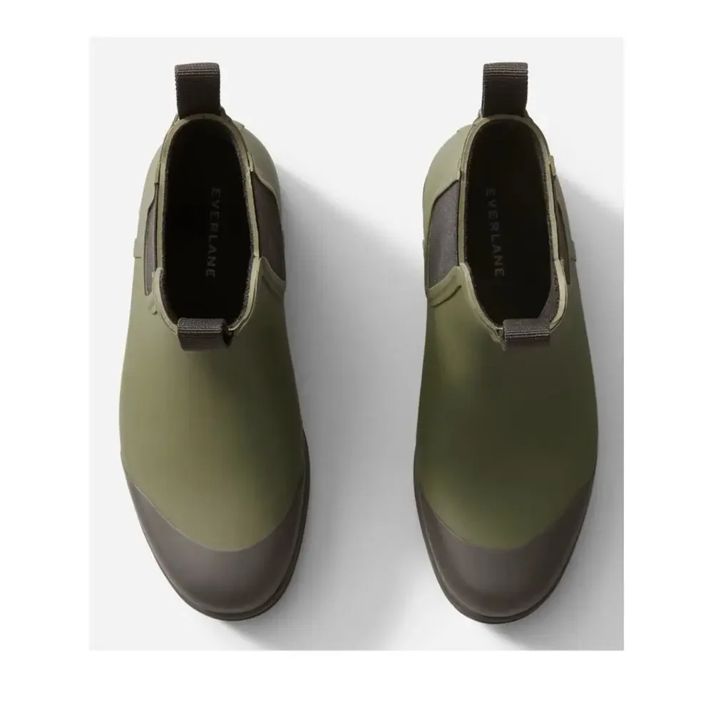 Everlane Forest Green Chelsea Rain Boots Size 6 Waterproof Lug Sole NWOB